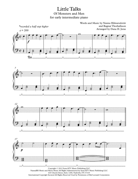 Little Talks (arr. Dana H. Joras)