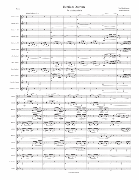 Hebrides Overture for clarinet choir (arr. Bill Malcolm)