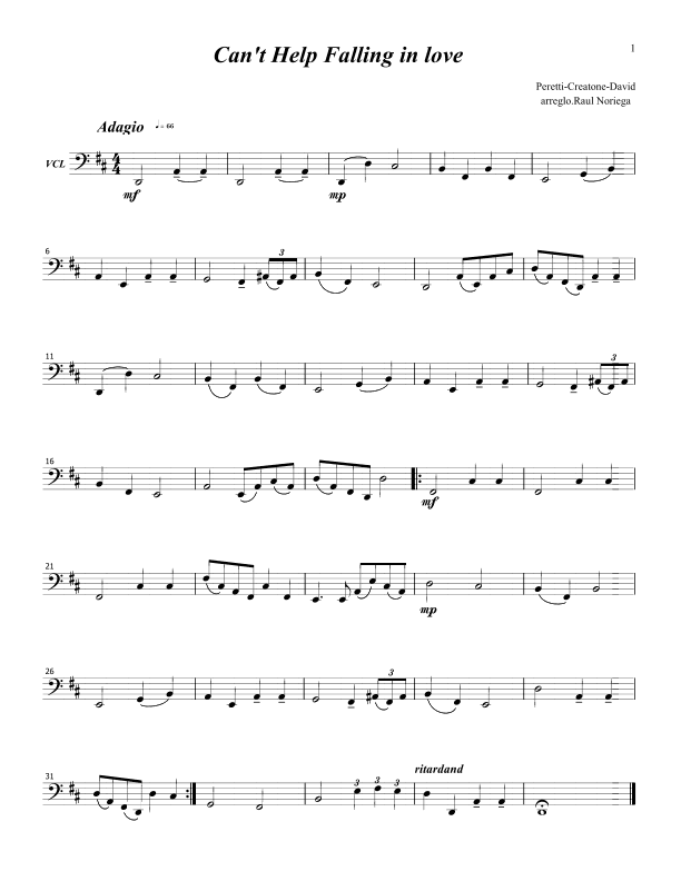 Can't Help Falling In Love (arr. RAUL NORIEGA)