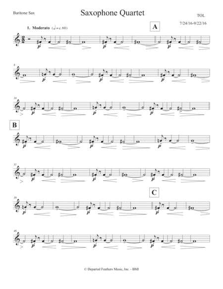 Saxophone Quartet (2016) baritone part