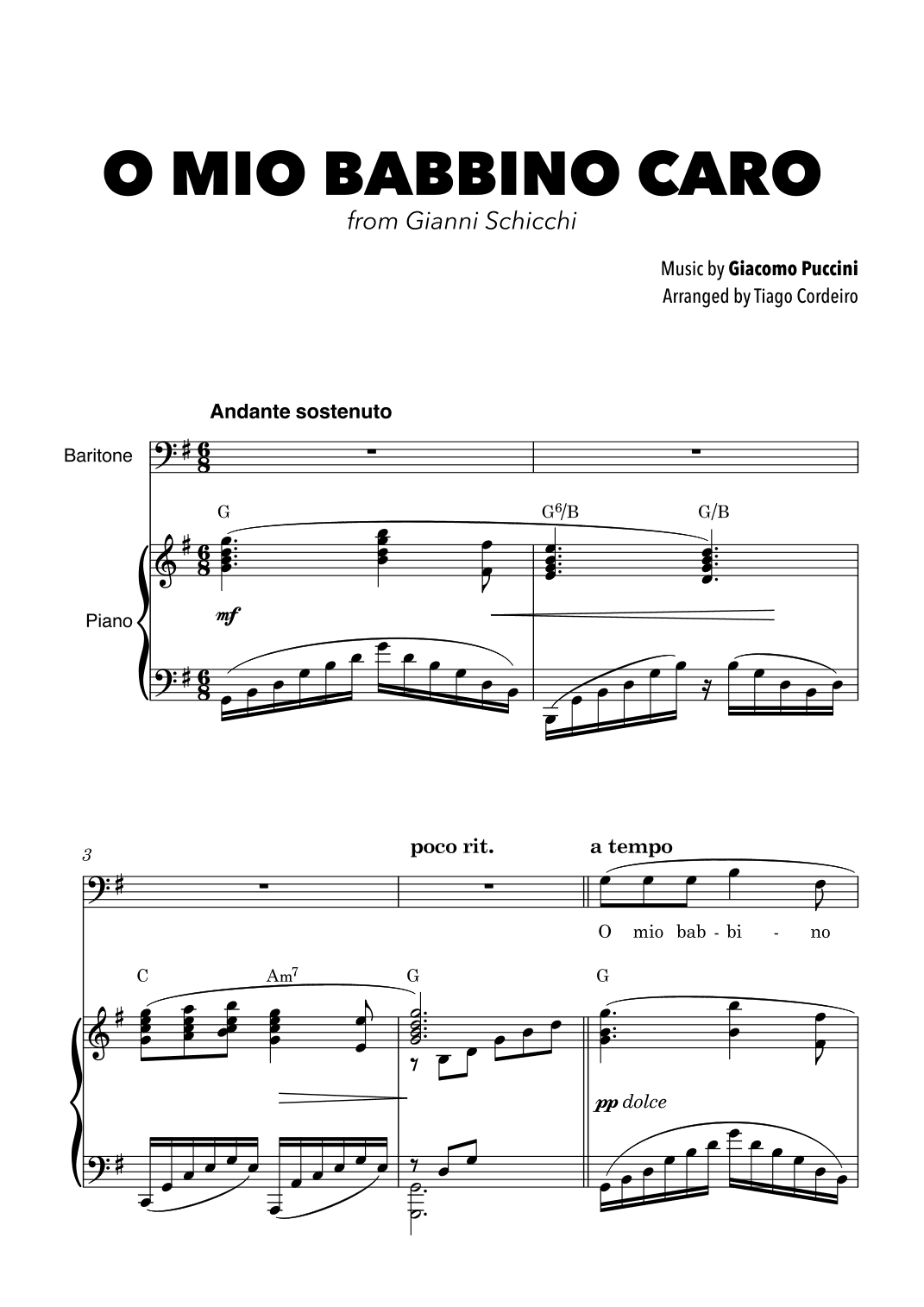 O Mio Babbino Caro (arr. Tiago Cordeiro)
