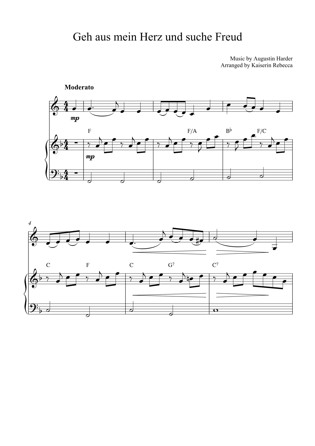 Geh aus mein Herz und suche Freud (arr. Kaiserin Rebecca)