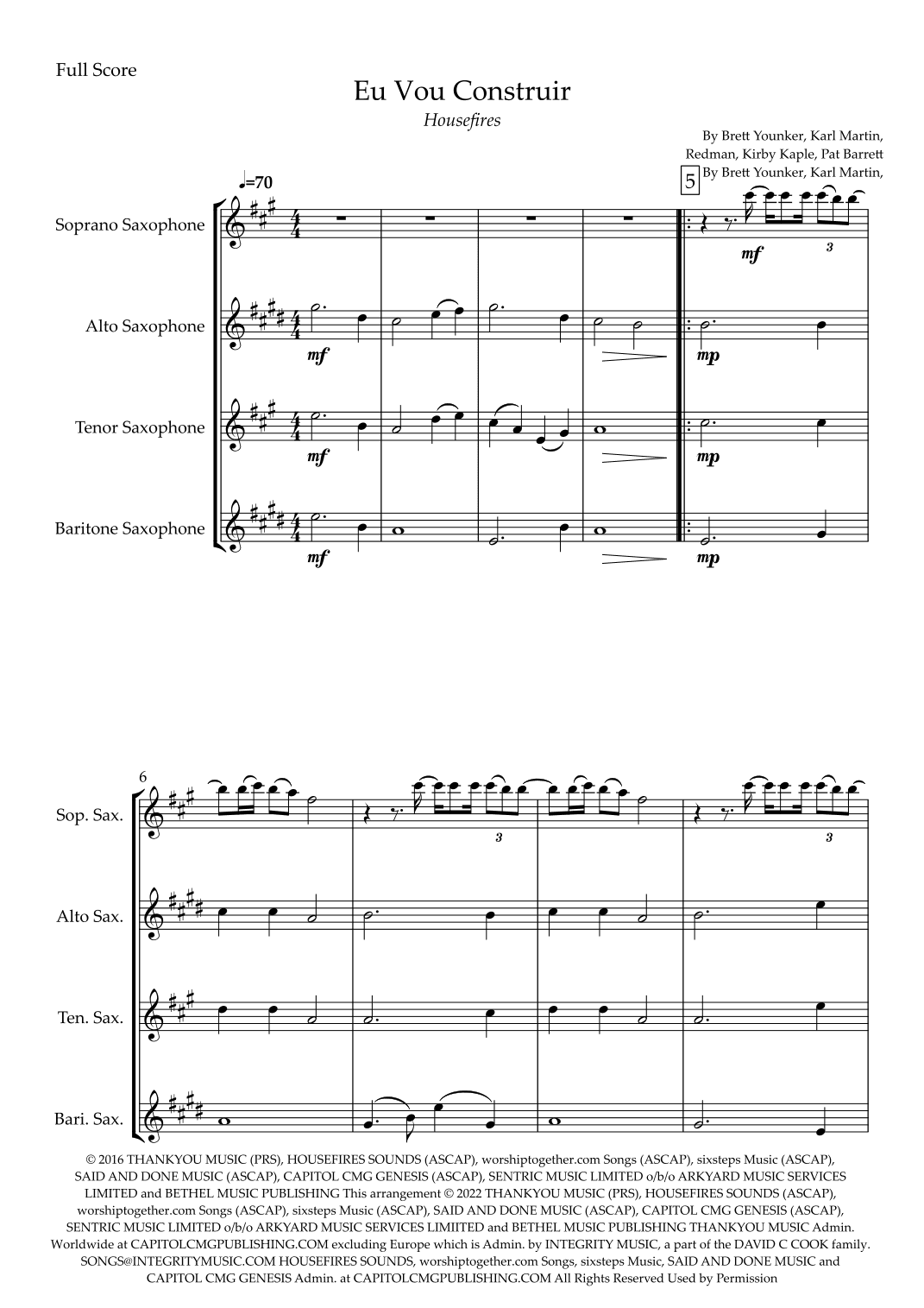 Build My Life (arr. Fabio Britto)