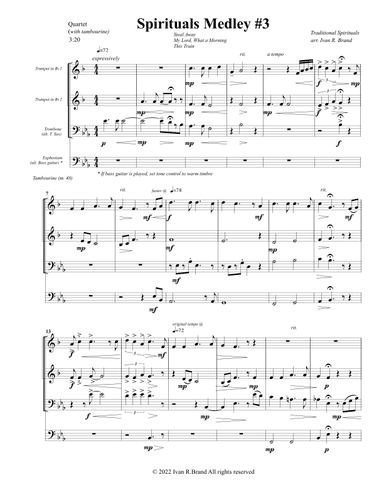 Spirituals Medley (#3) for Brass Quartet (arr. Ivan R. Brand)