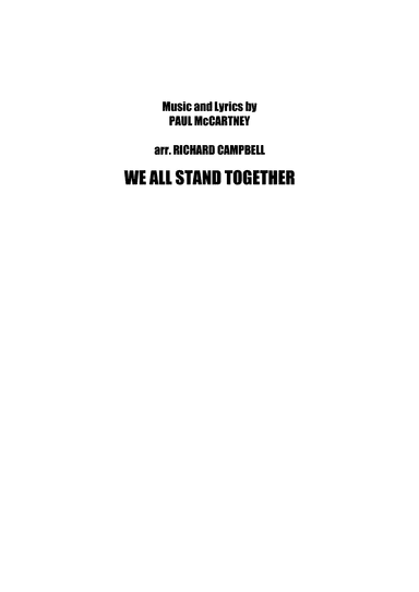 We All Stand Together (arr. Richard Campbell)