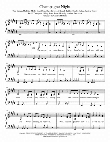Champagne Night (arr. Carolyn Medrano)