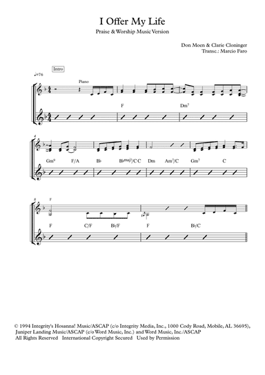 I Offer My Life (arr. Marcio Faro)