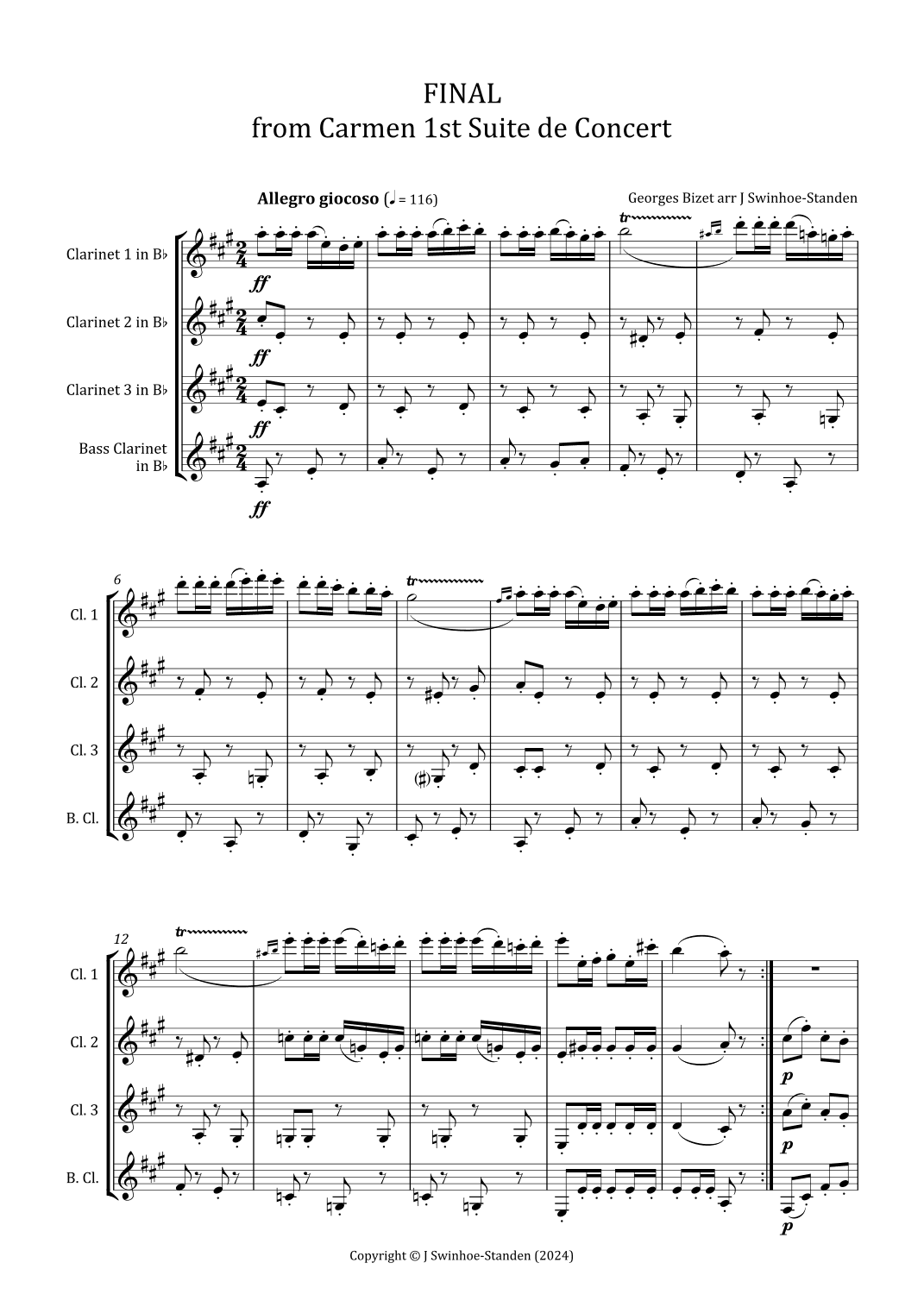 Final from Carmen Suite No. 1 (arr. J Swinhoe-Standen)