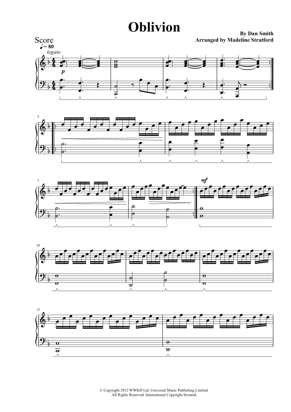 Oblivion (arr. Madeline J Stratford)