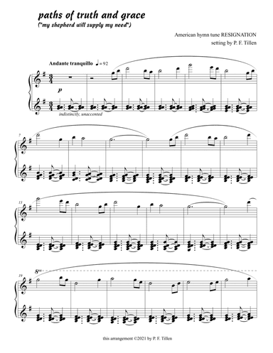 Paths of Truth and Grace (arr. setting by P. F. Tillen)