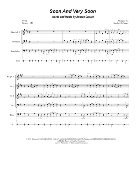Soon And Very Soon (arr. Stephen DeCesare)