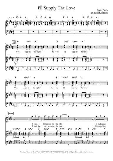 I'll Supply The Love (arr. Jussi Kontinen)