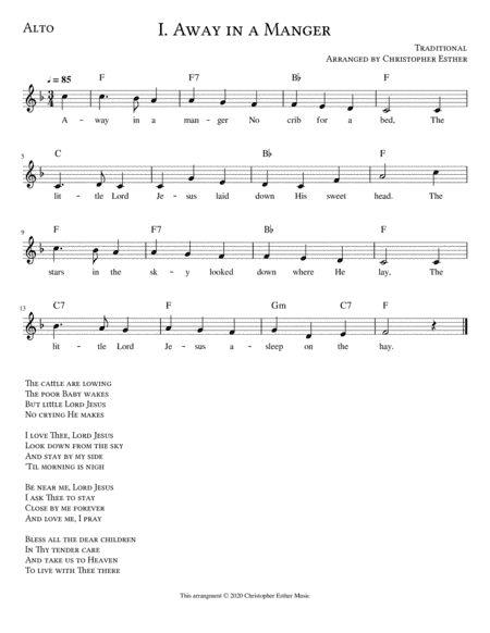 Away in a Manger for Alto Voice (arr. Christopher Esther)