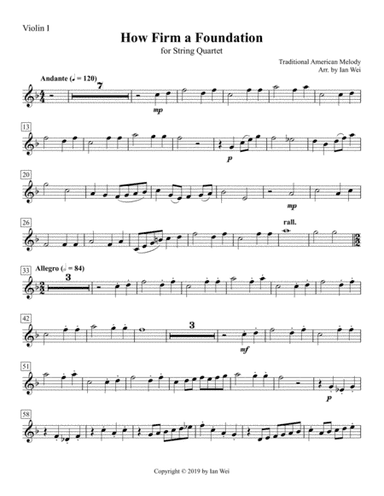 How Firm a Foundation for String Quartet (arr. Ian Wei)