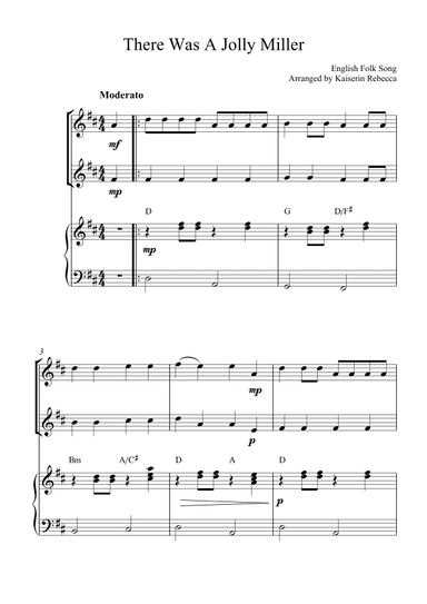There Was A Jolly Miller (arr. Kaiserin Rebecca)