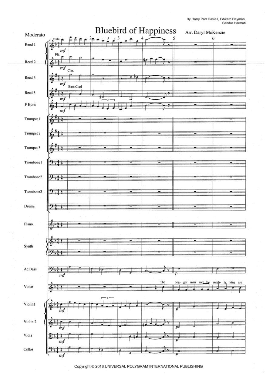 Bluebird Of Happiness (arr. Daryl McKenzie)