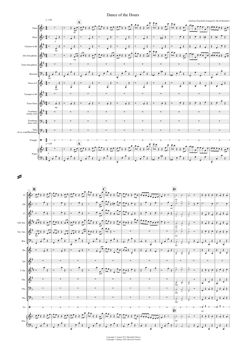 Dance of the Hours for School Wind Band (arr. David Burndrett)
