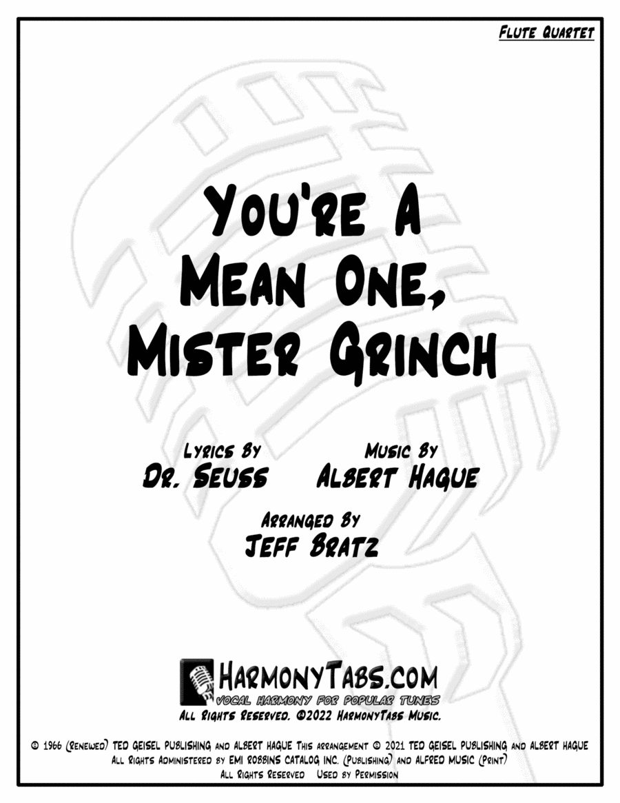 You're A Mean One, Mr. Grinch (arr. Jeff Bratz)