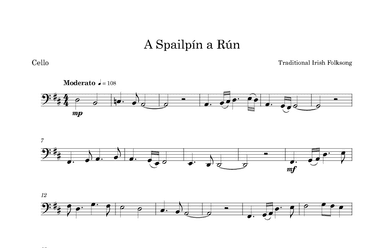 A Spailpin A Run for Cello (arr. Doug Clyde)