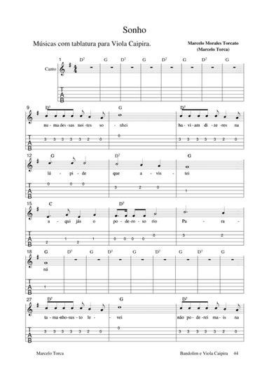 Bandolim e Viola Caipira: Músicas com Tablatura