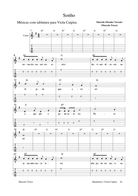 Bandolim e Viola Caipira: Músicas com Tablatura