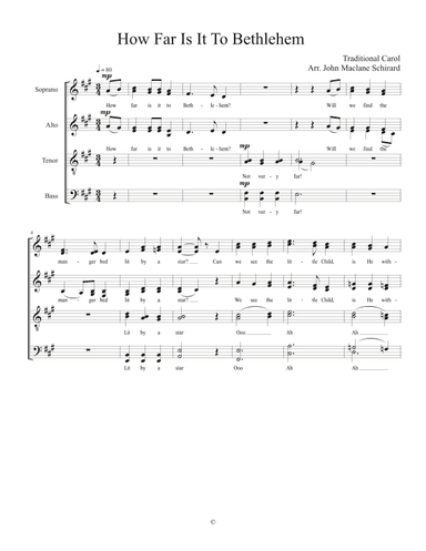 How Far Is It To Bethlehem (arr. John Maclane Schirard)