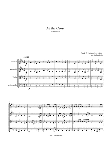 At the Cross (string quartet) (arr. Jordan Grigg)