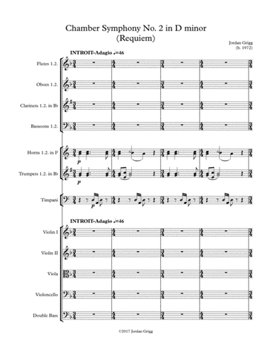 Chamber Symphony No 2 in D minor (Requiem) Score and Parts