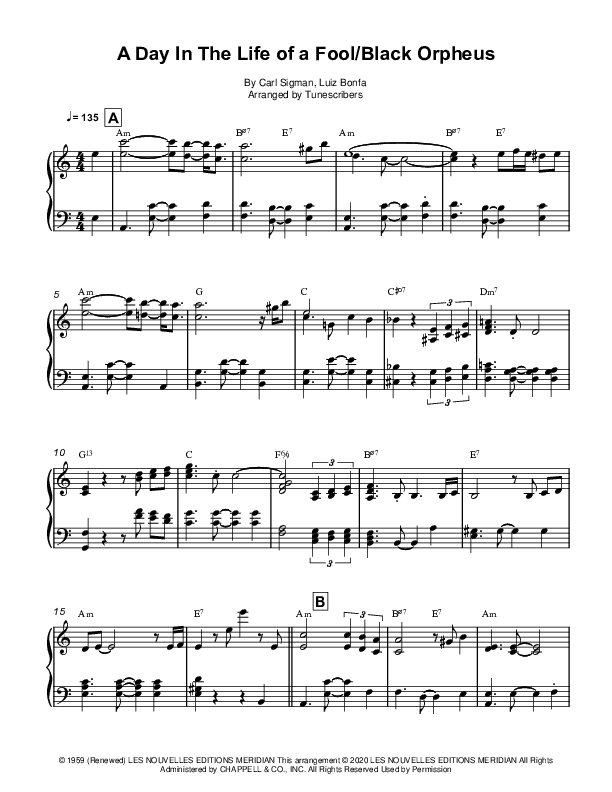 A Day In The Life of a Fool/Black Orpheus (arr. Tunescribers)