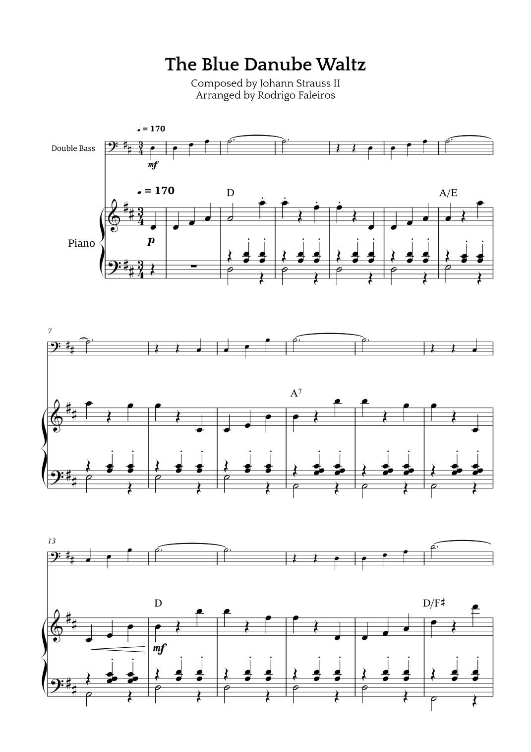 The Blue Danube Waltz (arr. Rodrigo Faleiros)
