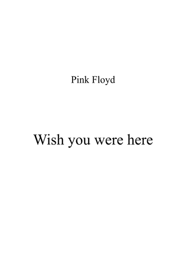 Wish You Were Here (arr. MPproducer)