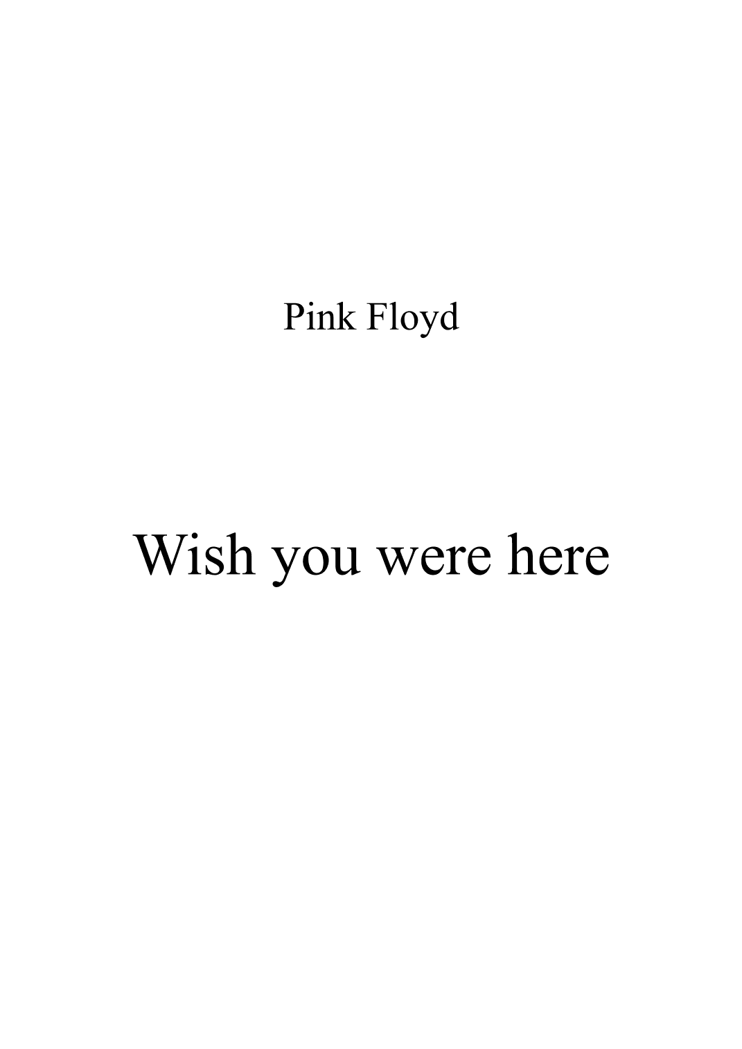 Wish You Were Here (arr. MPproducer)