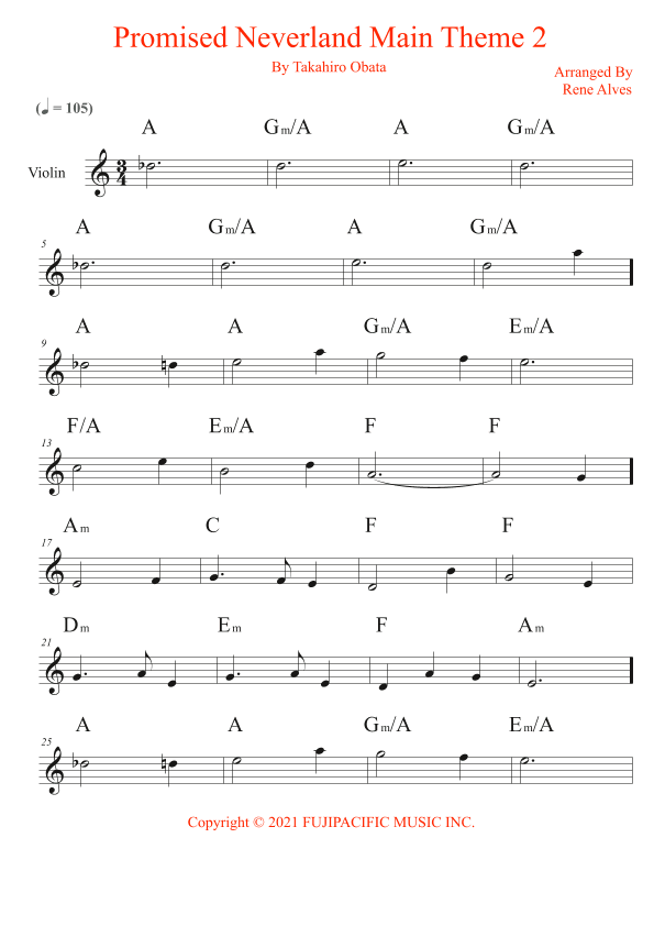 Promised Neverland Main Theme 2 (arr. Rene Alves)