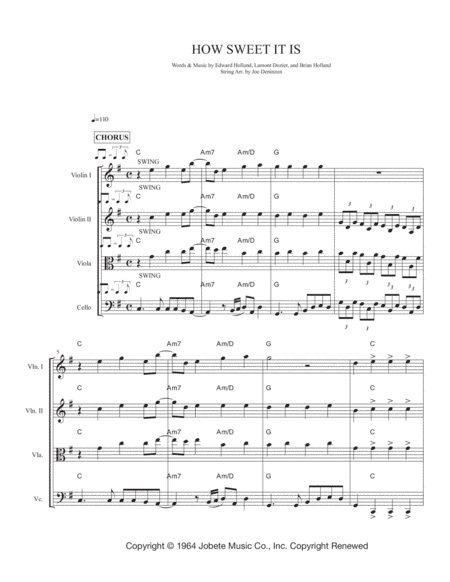 How Sweet It Is (to Be Loved By You) (arr. Joe Deninzon)