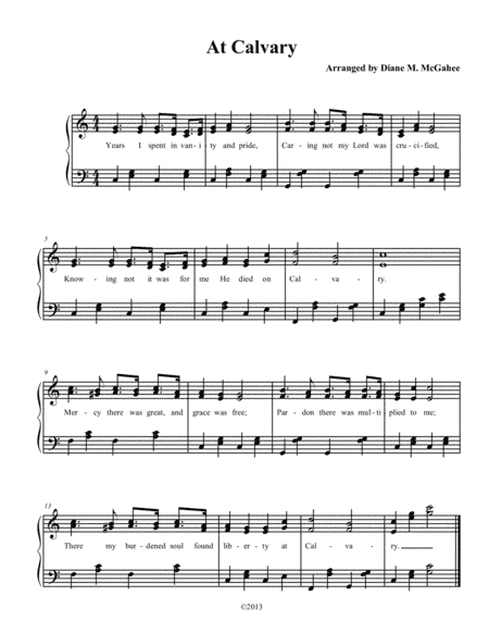 At Calvary (arr. Diane M. McGahee)
