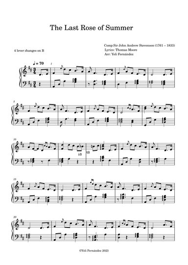 The last rose of summer (arr. Yoli Fernández)