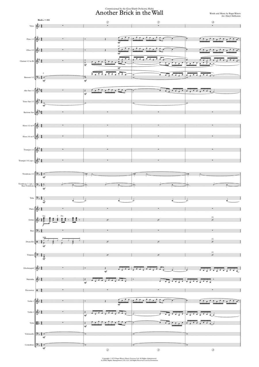 Another Brick In The Wall, Part 2 (arr. Daryl McKenzie)