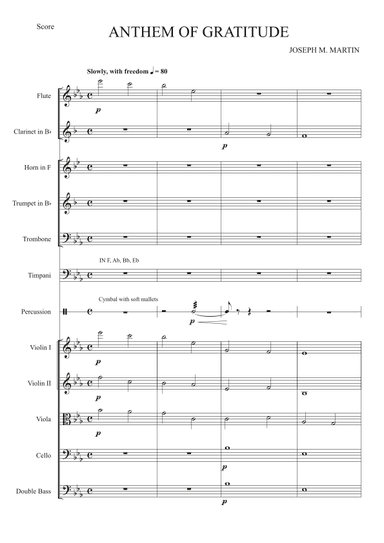 Anthem Of Gratitude - Score Only (arr. JES)