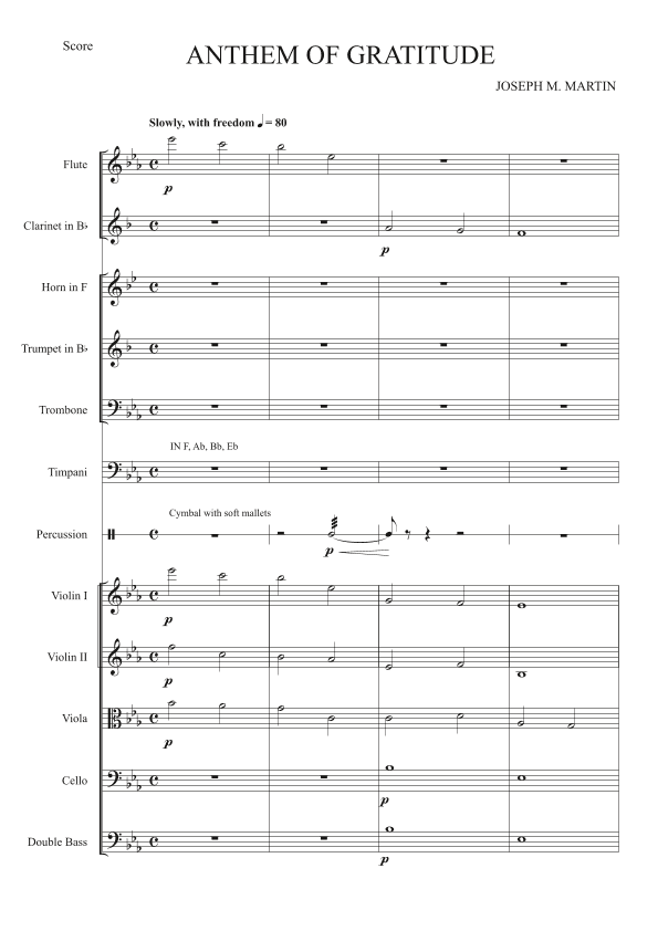 Anthem Of Gratitude - Score Only (arr. JES)