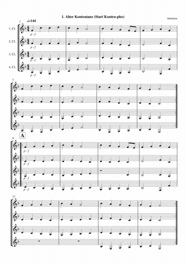 Old dances - Volume 1 - Clarinet Quartet (arr. David Kocijan)