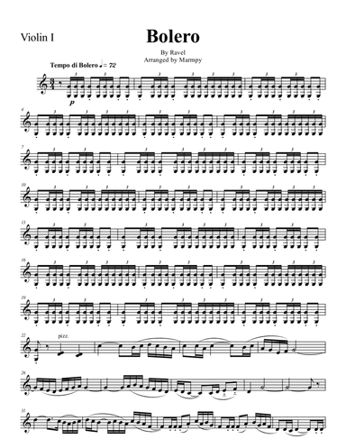 Bolero by Ravel (arranged for String Trio) (arr. Marmpy)