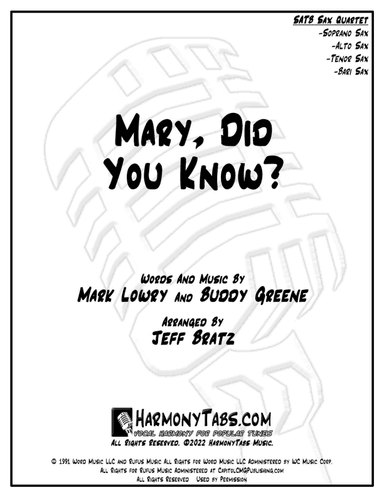 Mary, Did You Know? (arr. Jeff Bratz)