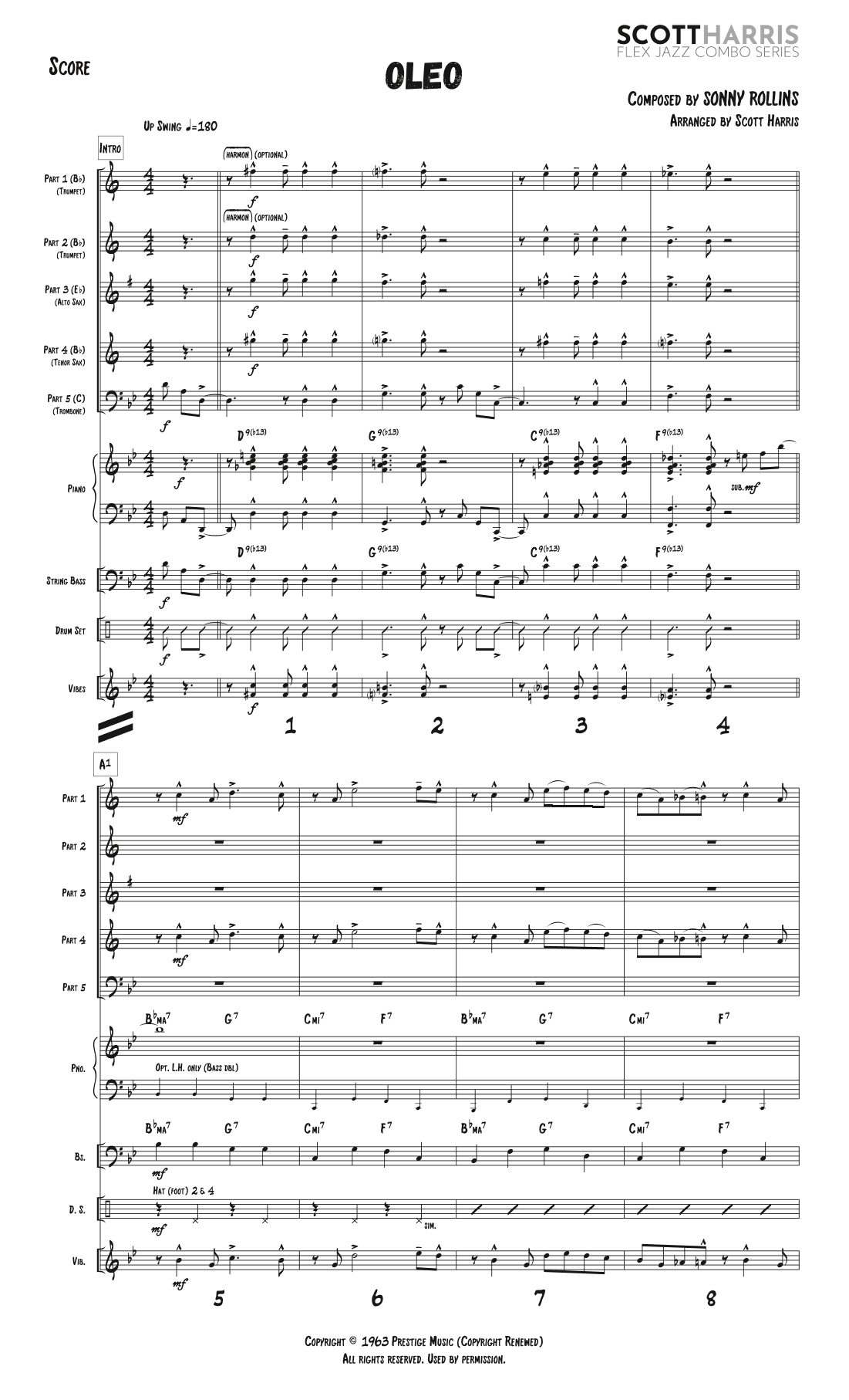 Oleo - Score Only (arr. Scott Harris)