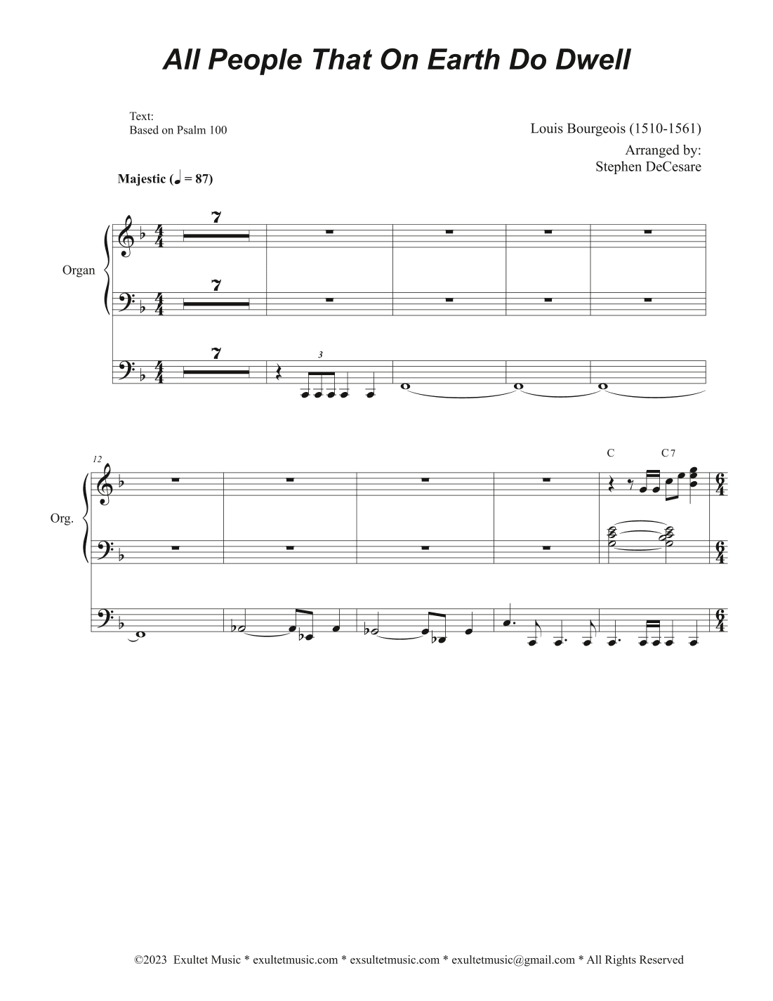 All People That On Earth Do Dwell (2-part choir - (TB) (Choir/Vocal score) (arr. Stephen DeCesare)