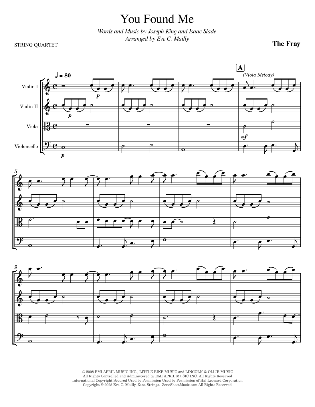 You Found Me (arr. Eve C. Mailly - Zene Strings)