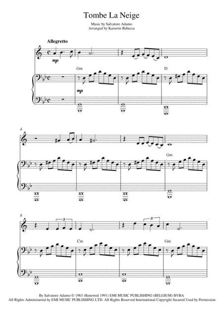 Tombe La Neige (arr. Kaiserin Rebecca)