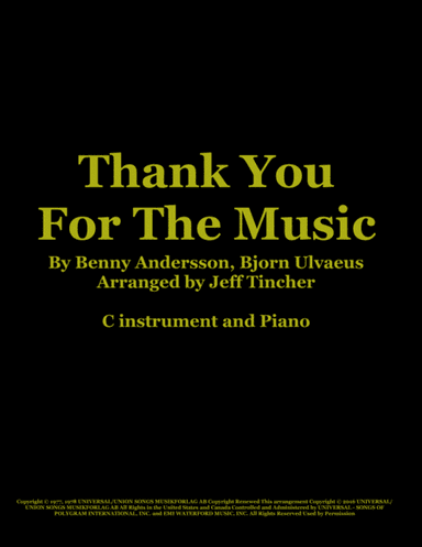 Thank You For The Music (arr. Jeff Tincher)