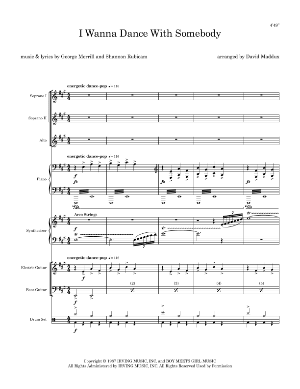 I Wanna Dance With Somebody (arr. David Maddux)