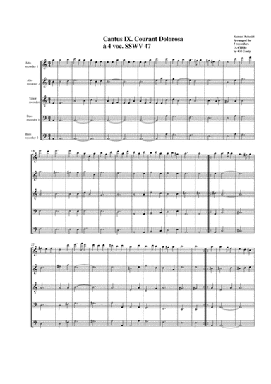 Courant dolorosa SSWV 47 (arrangement for 5 recorders) (arr. Gil Garty)