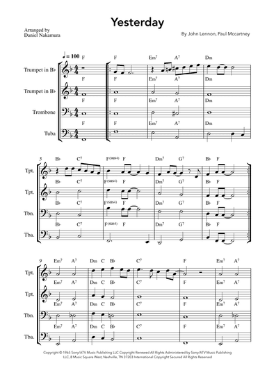 Yesterday (arr. Daniel Nakamura)
